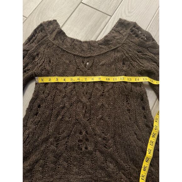 Free People Mauve Bell Long Sleeve Knit Pullover Boat Neck Women Sweater Size S - Picture 8 of 9